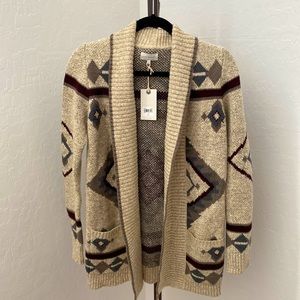 NWT Lucky Brand jacquard cardigan size S
